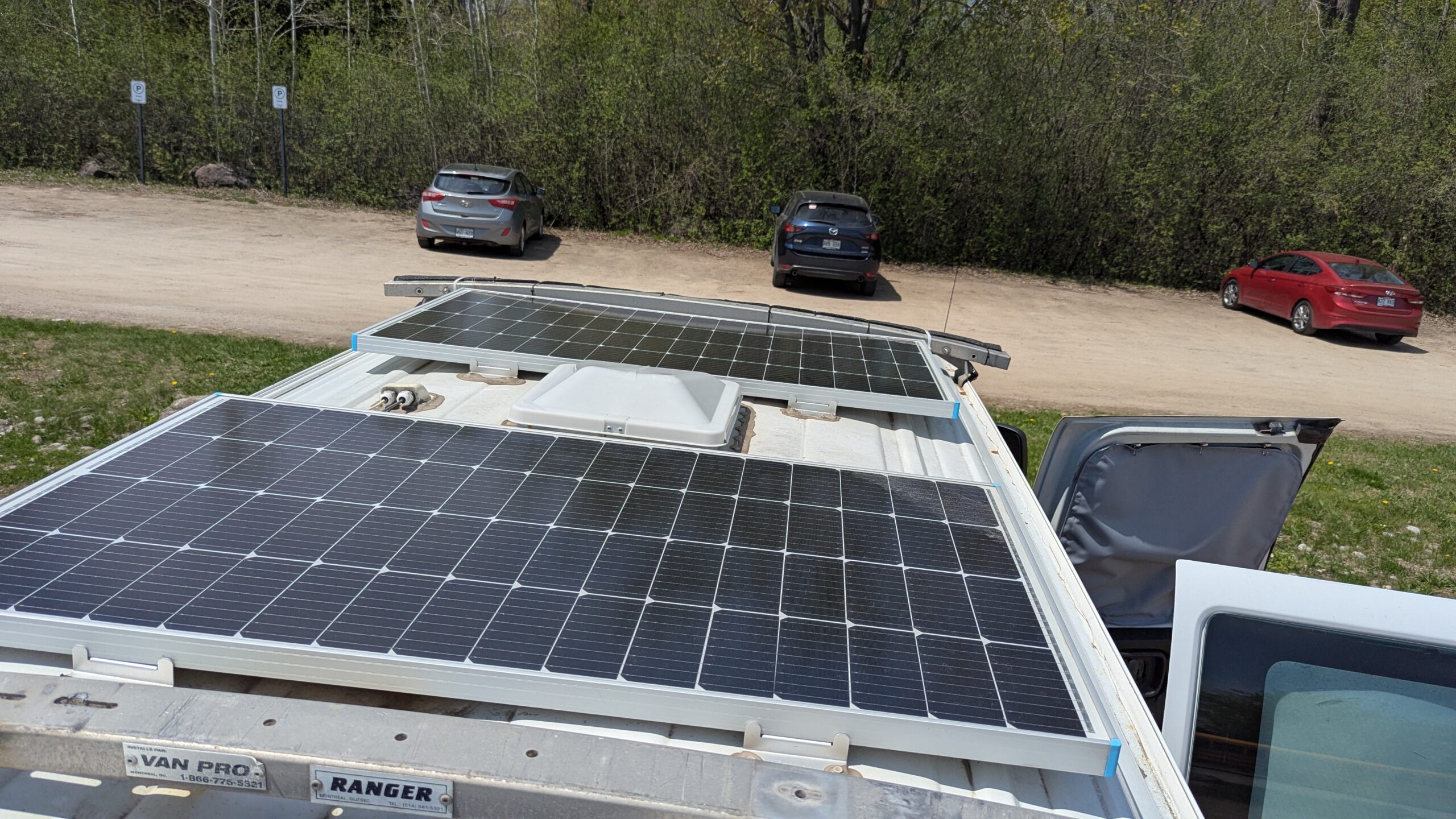 350 watts of solar panels to keep the batteries full